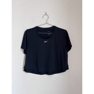 Nike One Women's Standard Fit Short-Sleeve Crop Top in Black Size MEDIUM